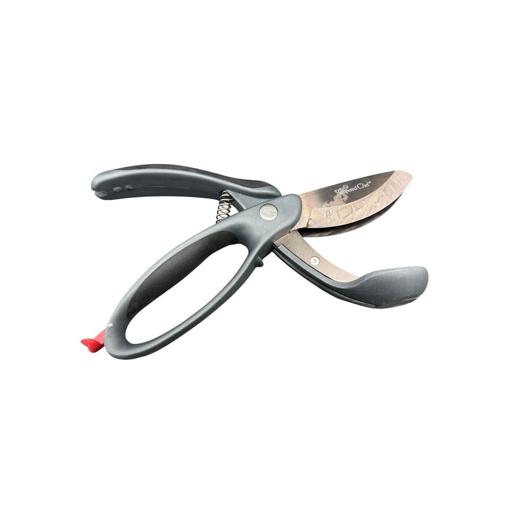 ✂️ Pampered Chef 1077 Gray Black Kitchen Shears Vintage Utility Scissors - Picture 4 of 4